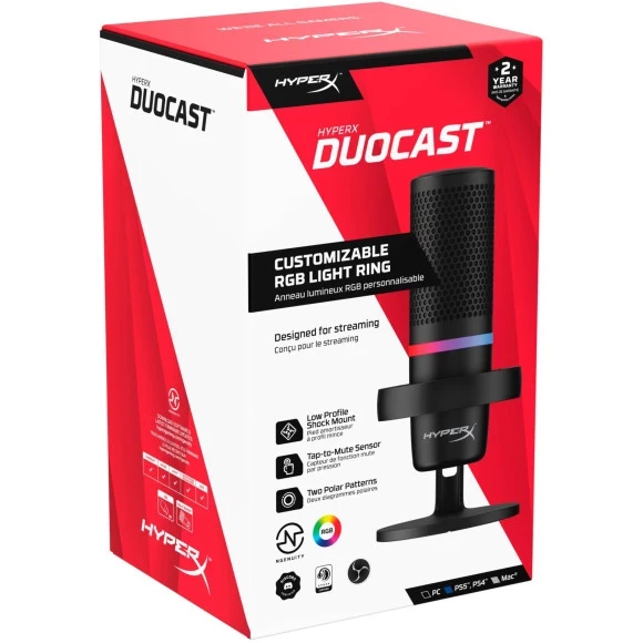 Kingston HyperX DuoCast RGB Black (4P5E2AA) купить микрофон в