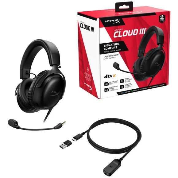 Наушники HyperX Cloud III 3.5mm/USB-A/USB-C Black (727A8AA) - Soundmag
