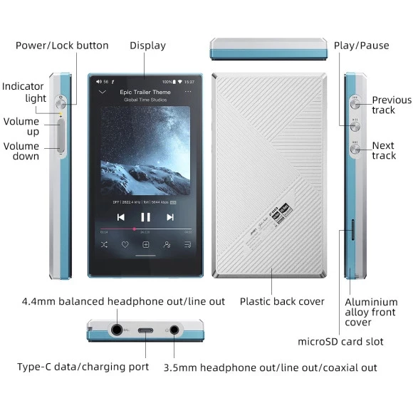 Hi-Fi Плеєр FiiO JM21 Sky Blue - Soundmag