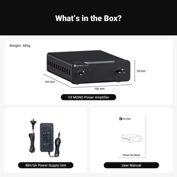 Підсилювач потужності Fosi Audio V3 MONO-48V5A - Soundmag