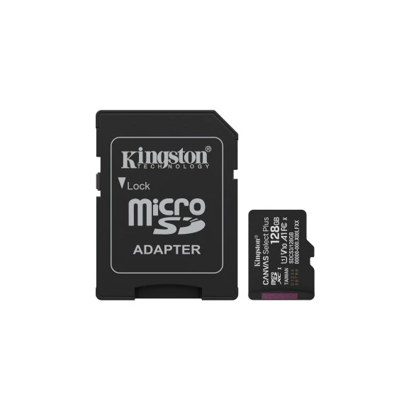 Карта памяти Kingston microSD 128GB C10 UHS-I A1 V10 R150MB/s + SD