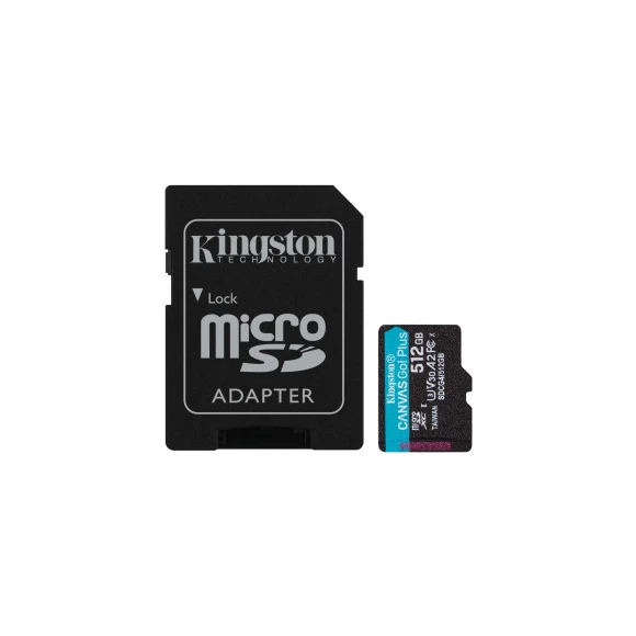 Карта памяти Kingston microSD 512GB C10 UHS-I U3 A2 V30 R200/W160MB/s + SD-адаптер (SDCG4/512GB)