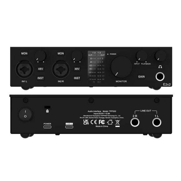 Аудиоинтерфейс Topping Professional E2x2 Black - Soundmag
