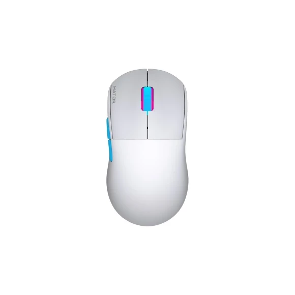 Игровая мышка Hator Quasar 2 Pro Wireless/Bluetooth/USB White-Cyan (HTM561WC)