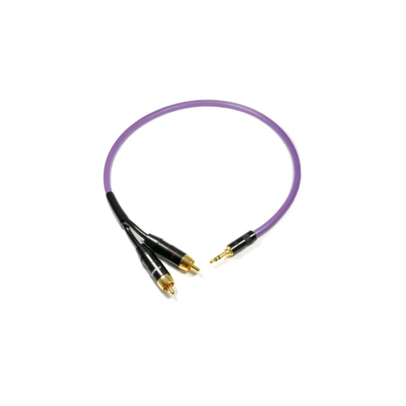 Кабель Melodika Purple 3.5mm stereo jack cable - 2x RCA, length 1m