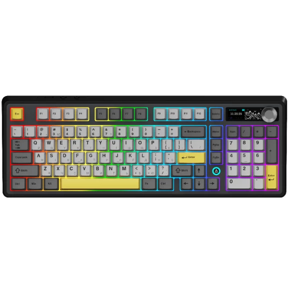 Игровая клавиатура Ajazz AK980 V2 Gift Switch V2 Black Gray Yellow (AK980-V2-G-BGY)