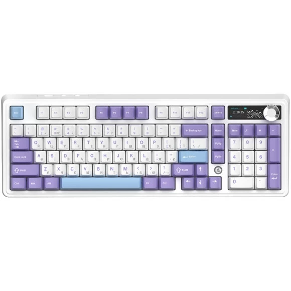 AKY Ігрова клавіатура Ajazz AK980 V2 Gift Switch V2 Purple White Blue