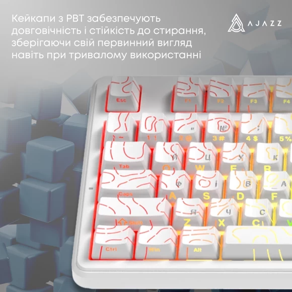 Игровая клавиатура Ajazz AK870 V2 Side Contour White (AK870-V2-S-W