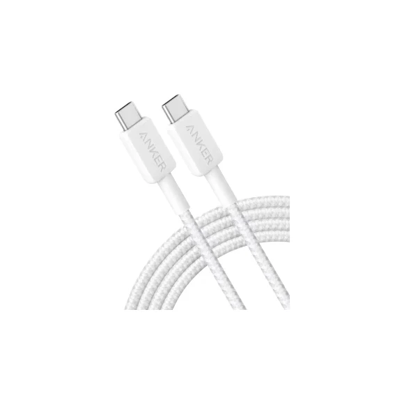 Цифровой кабель Anker 322 USB-C to USB-C 1.8m Nylon White (A81F6H21/A81F6G21)