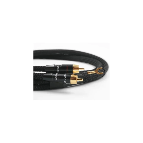 Кабель Melodika Purple Black Edition 2xRCA PHONO cable for a turntable with a grounding wire length 2 m