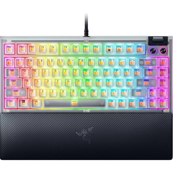 Игровая клавиатура Razer BlackWidow V4 75 RGB 83key Mechanical Tactile Switch GEN-3 EN Phantom White Edition (RZ03-05003500-R3M1)